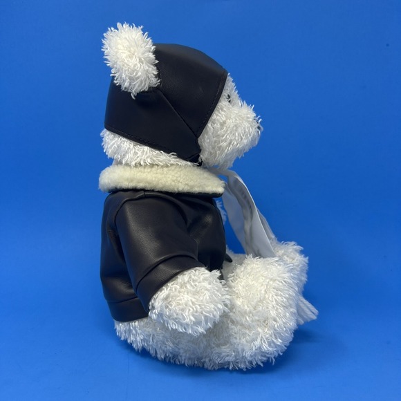 Steven Smith Jet Aviation Bear in Faux Leather Flight Suit 10" Plush Stuffed Toy - Picture 8 of 16